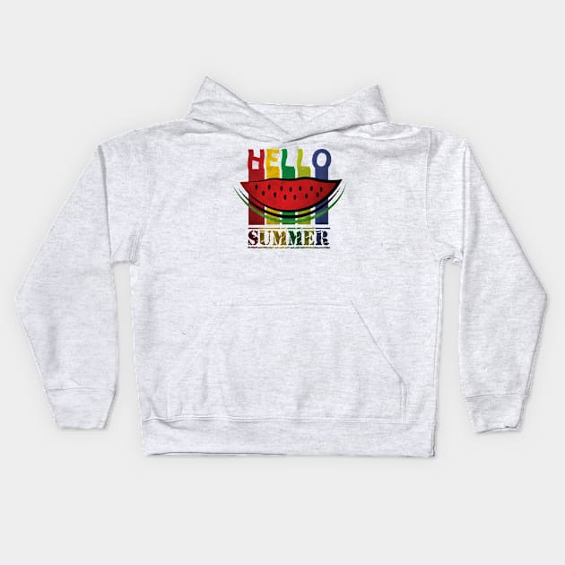 hello watermelon summer Kids Hoodie by jaml-12